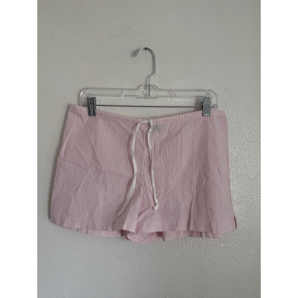 Ralph Lauren Womens Small Sleep Shorts Pink Seersucker Striped Cotton Pajama